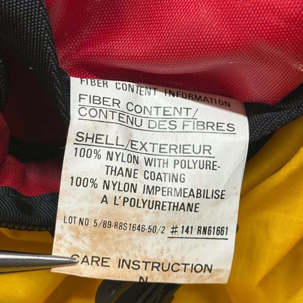 Vintage The North Face‎ Convertible Fanny Pack Backpack Red Yellow Nylon Korea